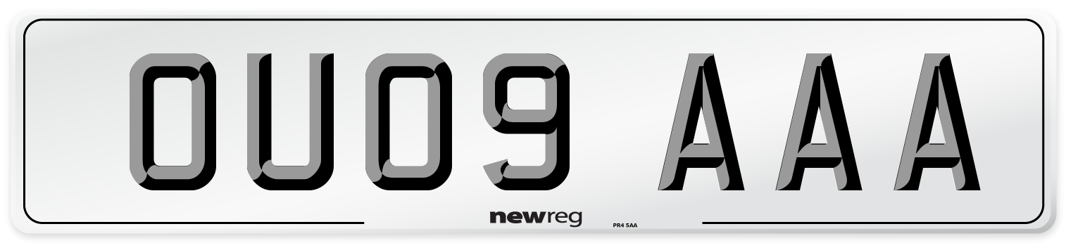 OU09 AAA Number Plate from New Reg